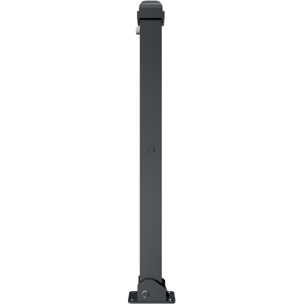 Ornamental bollard | steel tube 70 x 70 mm | series 473B | foldable, self-engaging lockto be fixed by plugs, with base plate 100 x 150 mm | with Euro profile cylinder lock and three keys | without eyelet